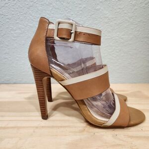 NEW Isola Brianna Leather Strappy Heels, Brown, Women's Size‎ 8